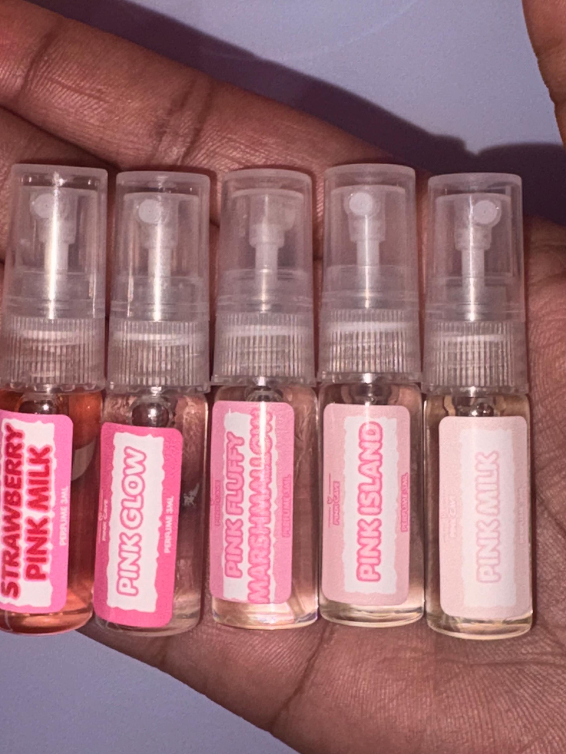 Pink Pack Perfume Discovery Set | 5 Fragrances, 3ml Each (Pink Milk, Glow, Marshmallow, Island)